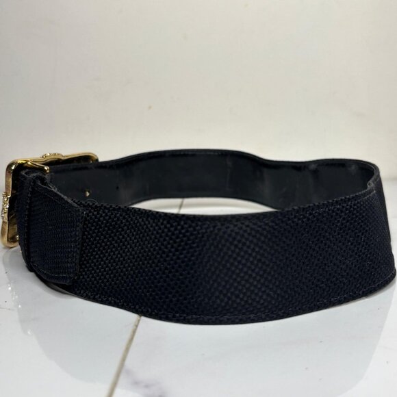 90s CARLISLE Gold Plated Rhinestone BOW Present Sculptural Buckle & Belt Strap P main image 7